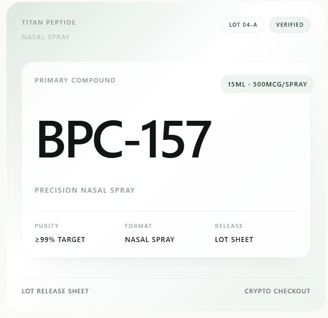 Titan Peptide Lab BPC-157 nasal spray product card